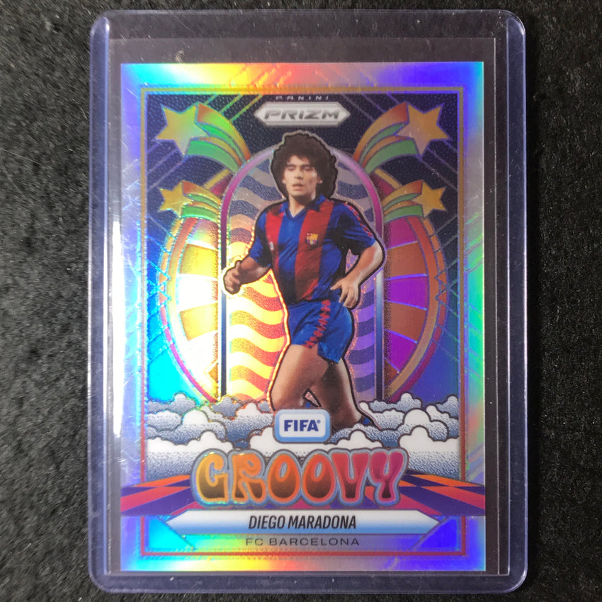 2025-26 Prizm FIFA DIEGO MARADONA Groovy Silver Prizm SSP #20