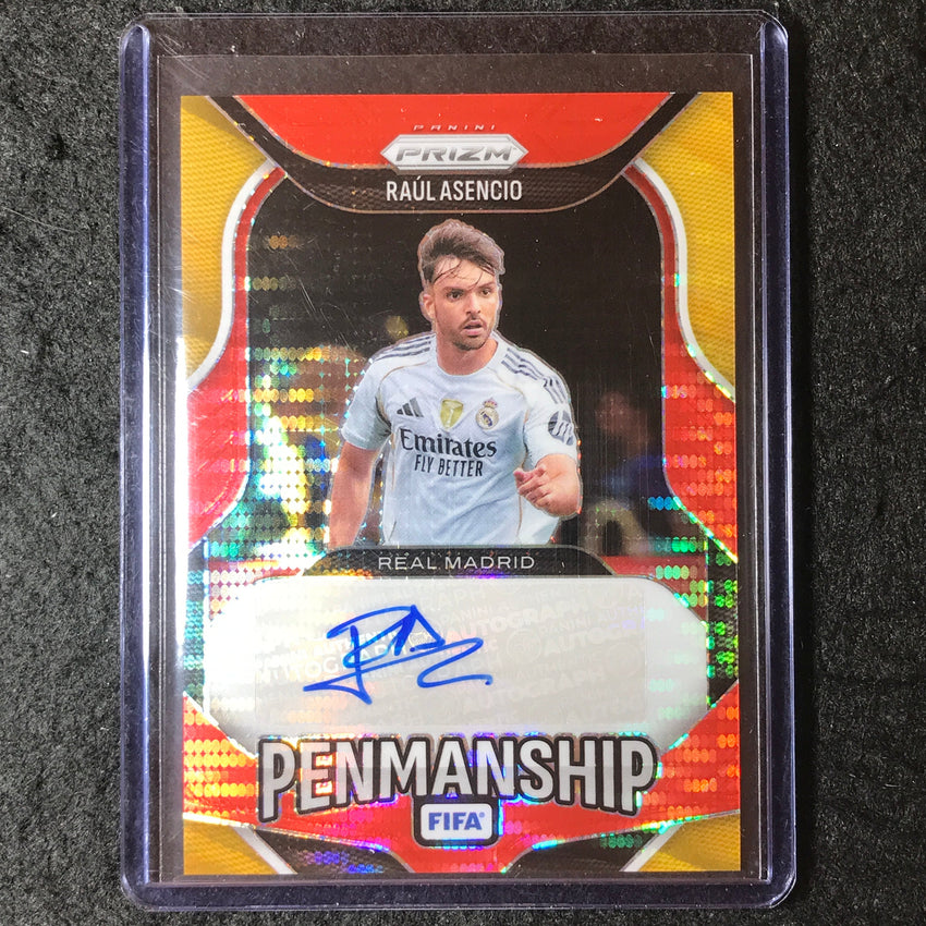 2025-26 Prizm FIFA RAUL ASENCIO Penmanship Auto Red Pulsar SP #RA