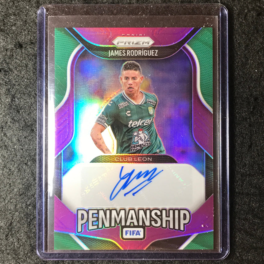 2025-26 Prizm FIFA JAMES RODRIGUEZ Penmanship Auto Purple Prizm 5/10