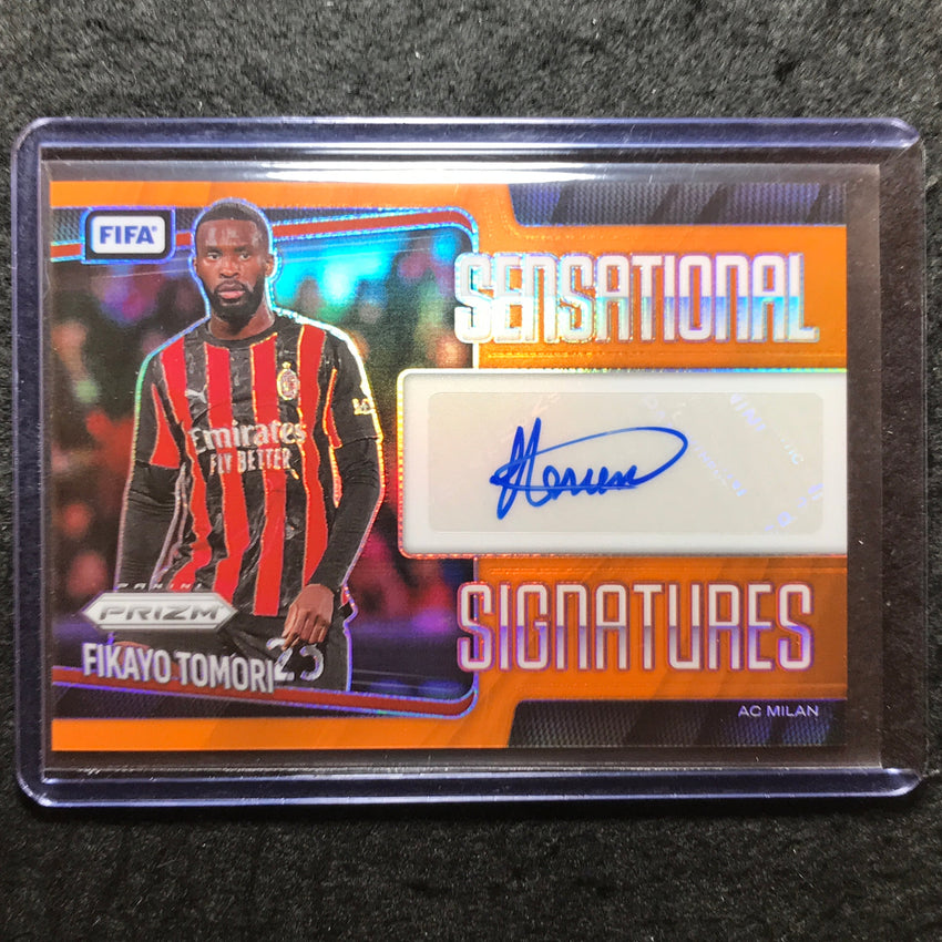 2025-26 Prizm FIFA FIKAYO TOMORI Sensational Signatures Auto Orange Prizm 80/99