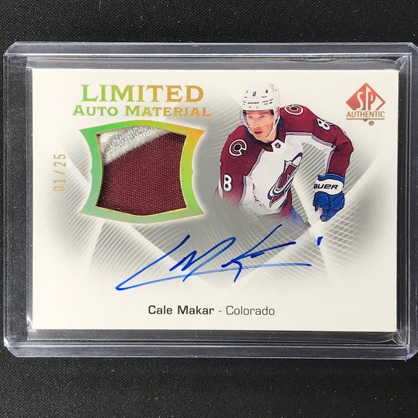 2021-22 Sp Authentic Nhl Cale Makar Limited Auto Material Patch Gold 1/25