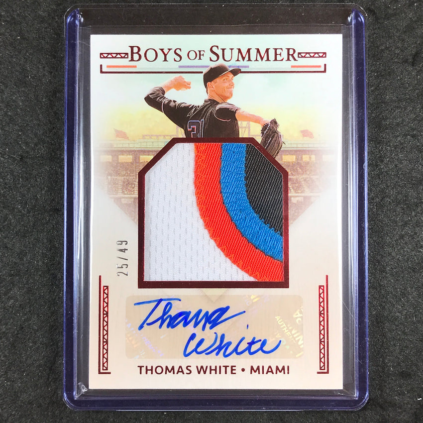 2024 Boys of Summer THOMAS WHITE Jumbo Material Patch Auto Red 25/49