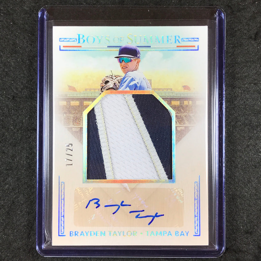 2024 Boys of Summer BRAYDEN TAYLOR Jumbo Material Patch Auto Silver Holo 17/25