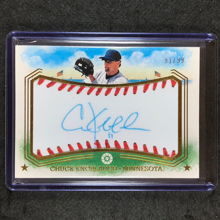 2024 Boys of Summer CHUCK KNOBLAUCH Fabric of the Game Baseball Relic Auto 91/99