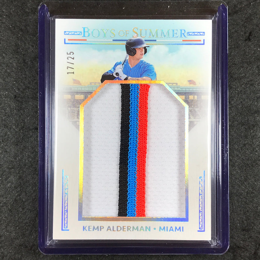 2024 Boys of Summer KEMP ALDERMAN Jumbo Prospect Materials Patch Silver 17/25