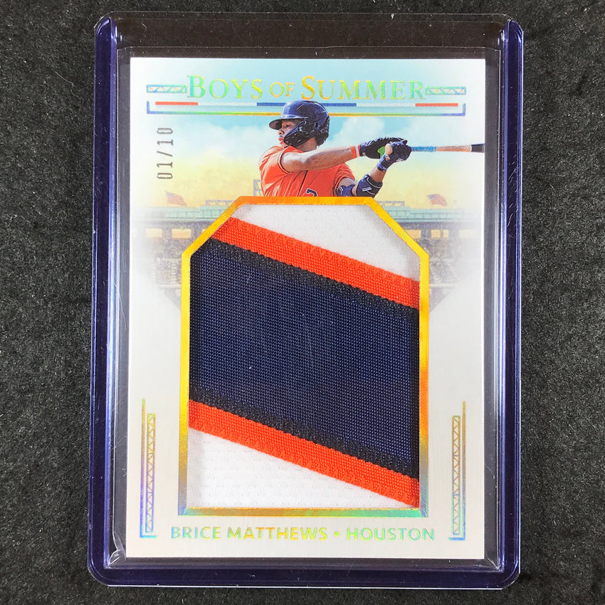 2024 Boys of Summer BRICE MATTHEWS Jumbo Prospect Materials Patch Gold 1/10