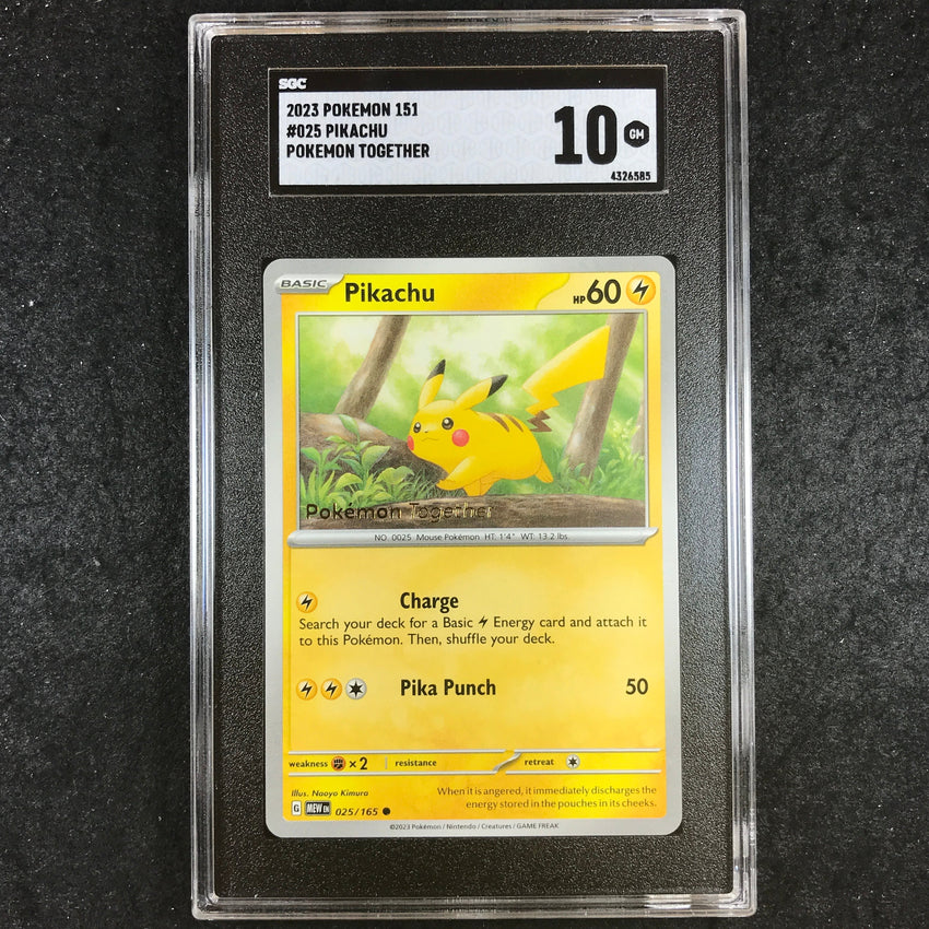 SGC 10 Pikachu - 025/165 - Pokemon Together Stamped Promo 585