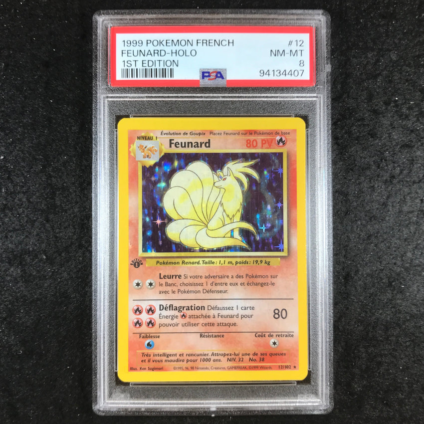 FRENCH PSA 8 Feunard (Ninetales) - 12/102 - Holo Rare 1999 Base Set 1st Edition 407