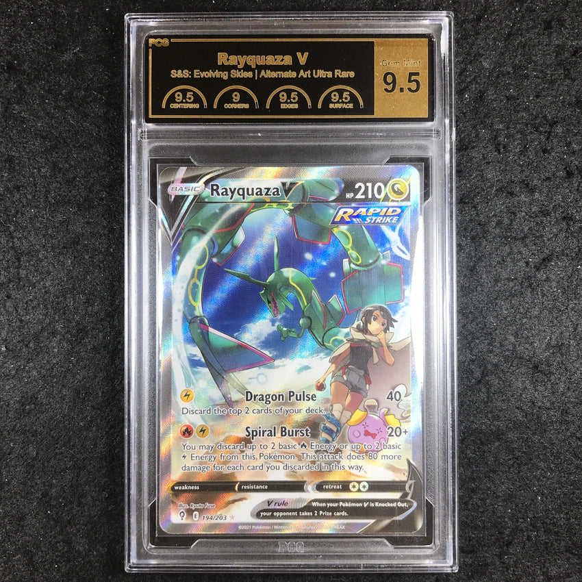 PCG Grading 9.5 Rayquaza V - 194/203 - Alternate Art Evolving Skies 761