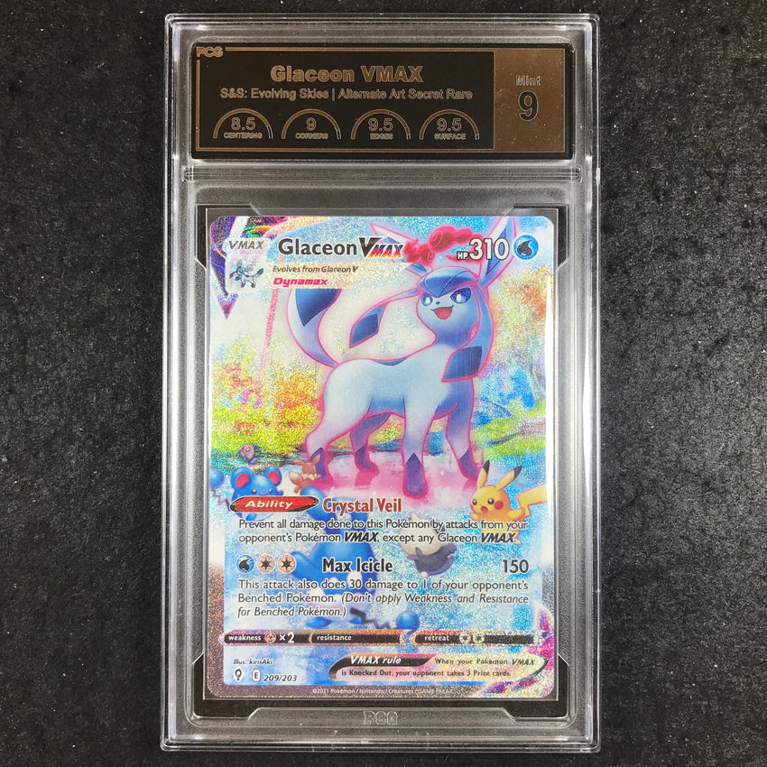 POKÉMON TCG - Glaceon VMax Alternate Art Secret Rare - 209/203 - CGA Graded 10 main image 1