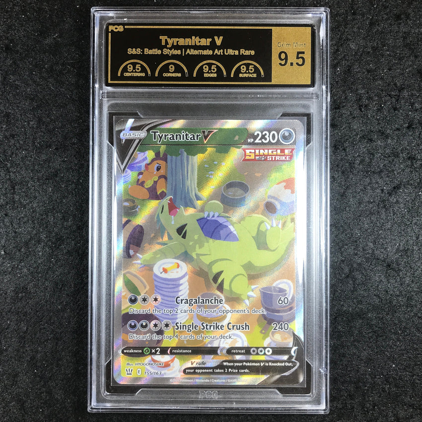 PCG Grading 9.5 Tyranitar V - 155/163 - Alternate Art Battle Styles 762
