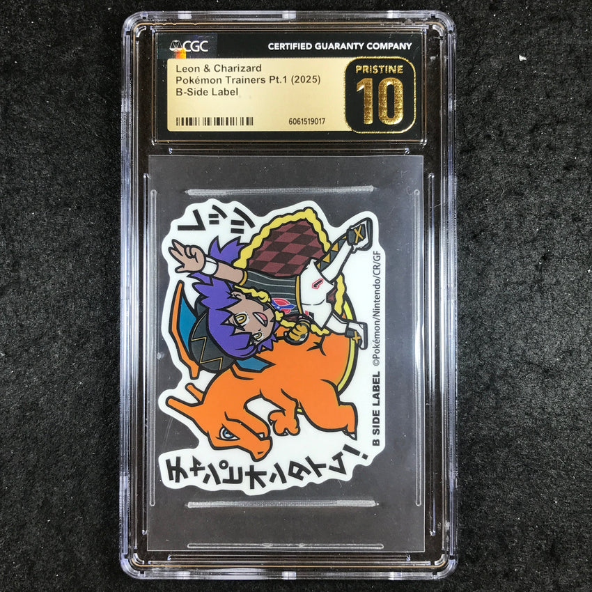 CGC PRISTINE 10 Leon & Charizard - B-Side Label 2025 Pokemon Trainers Pt.1 017
