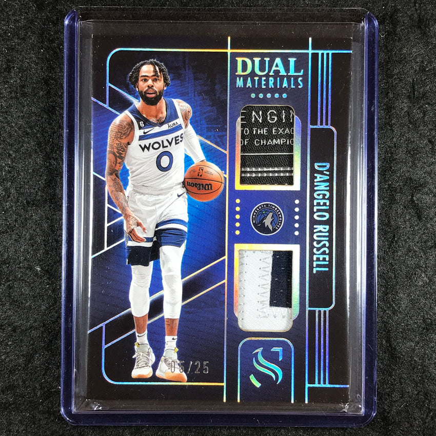 2024-25 Silhouette D'ANGELO RUSSELL Dual Materials Tag Patch Relic Silver 5/25
