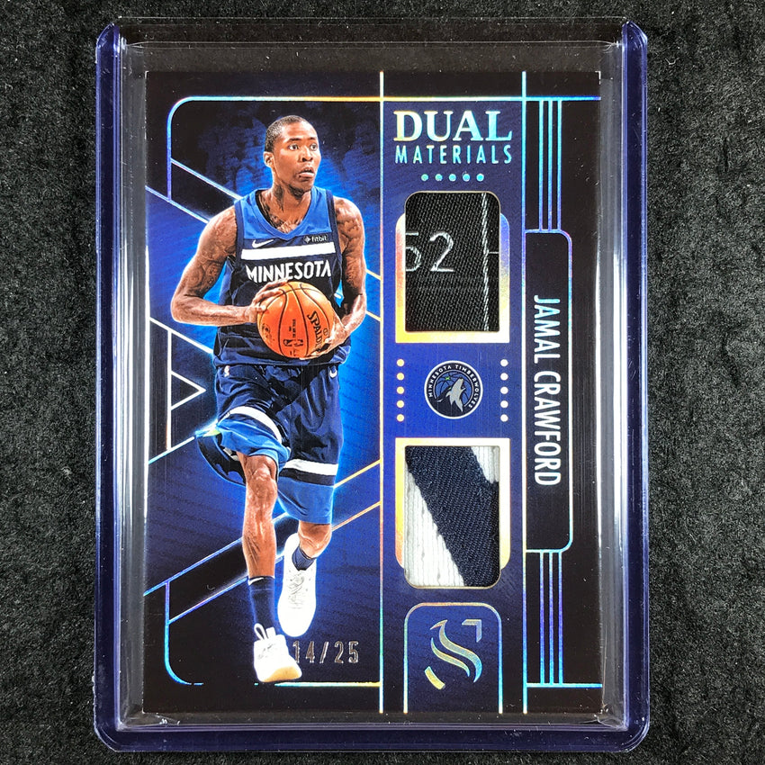 2024-25 Silhouette JAMAL CRAWFORD Dual Materials Tag Patch Relic Silver 14/25