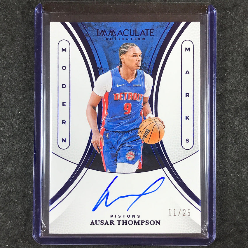 2024-25 Immaculate AUSAR THOMPSON Modern Marks Auto Blue 1/25