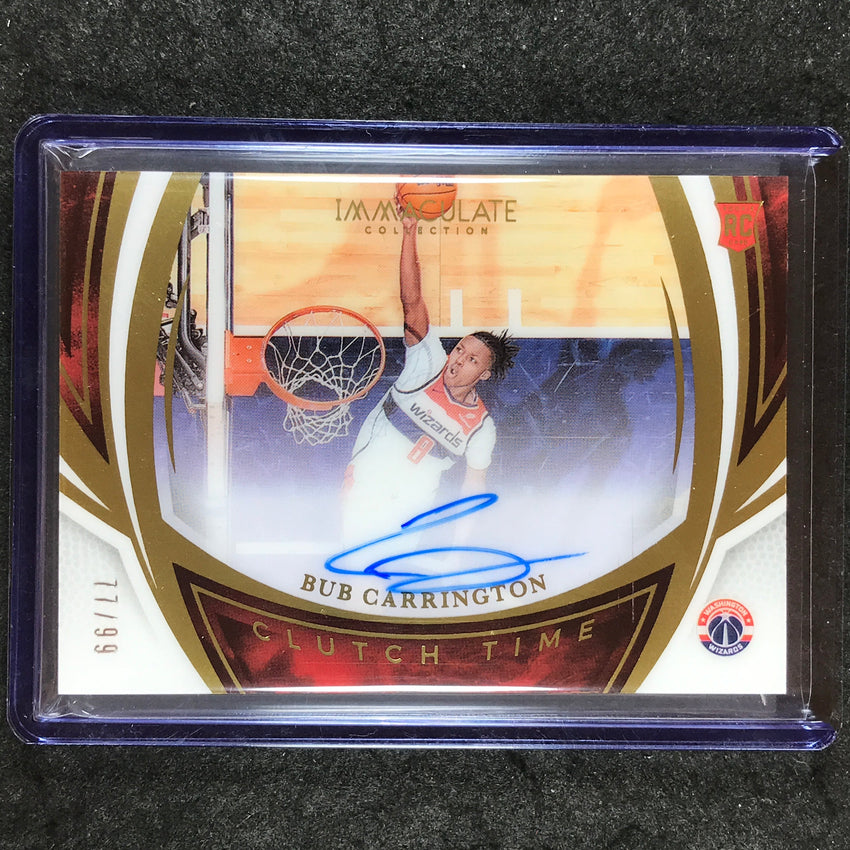 2024-25 Immaculate BUB CARRINGTON Clutch Time Signatures Rookie Auto 77/99