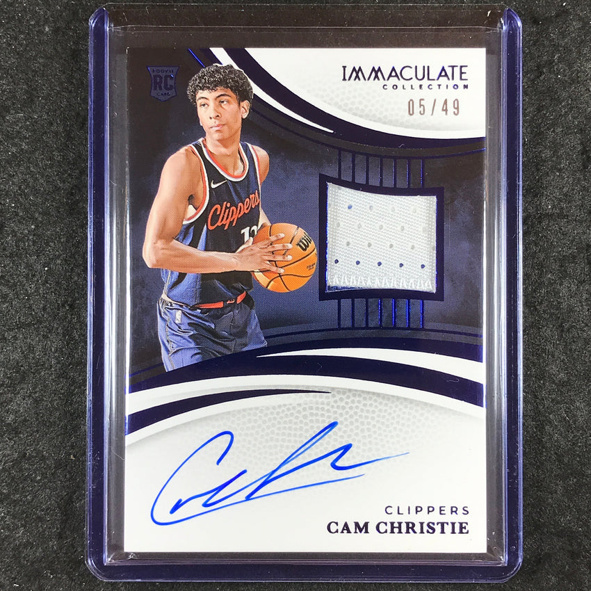 2024-25 Immaculate CAM CHRISTIE Base Rookie Patch Auto Blue 5/49