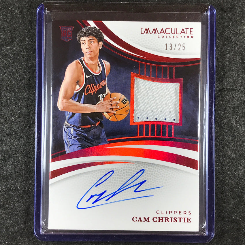 2024-25 Immaculate CAM CHRISTIE Base Rookie Patch Auto Red 13/25