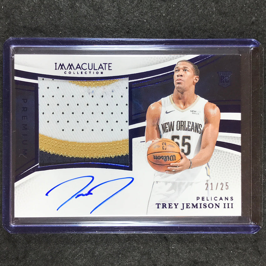 2024-25 Immaculate TREY JEMISON III Premium Rookie Patch Auto Blue 21/25