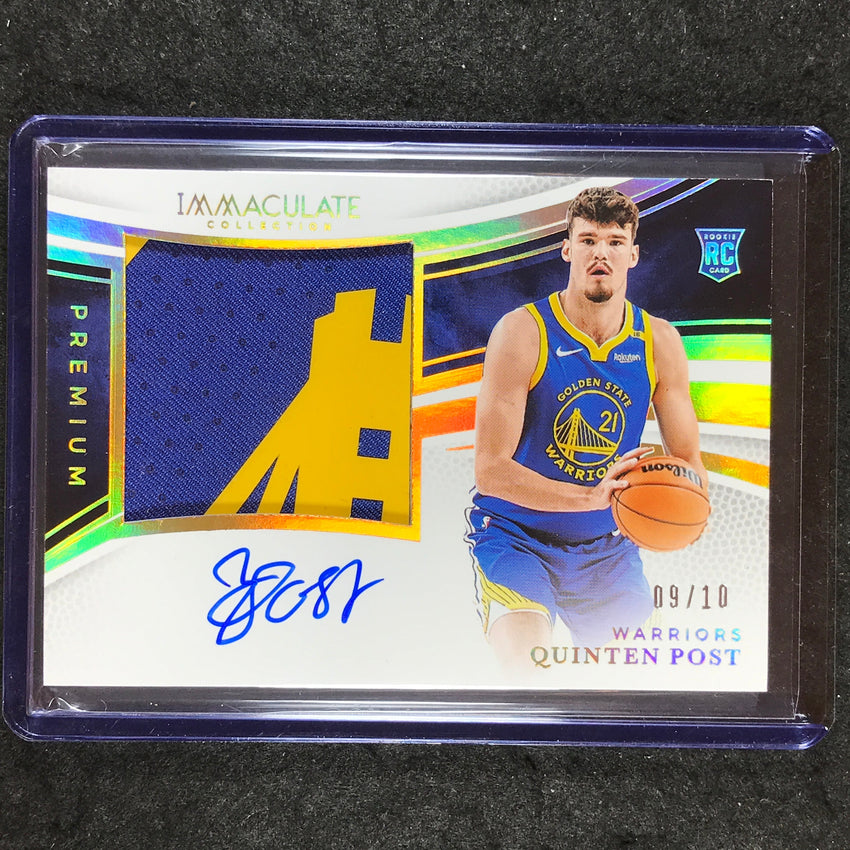 2024-25 Immaculate QUINTEN POST Premium Rookie Patch Auto Gold 9/10