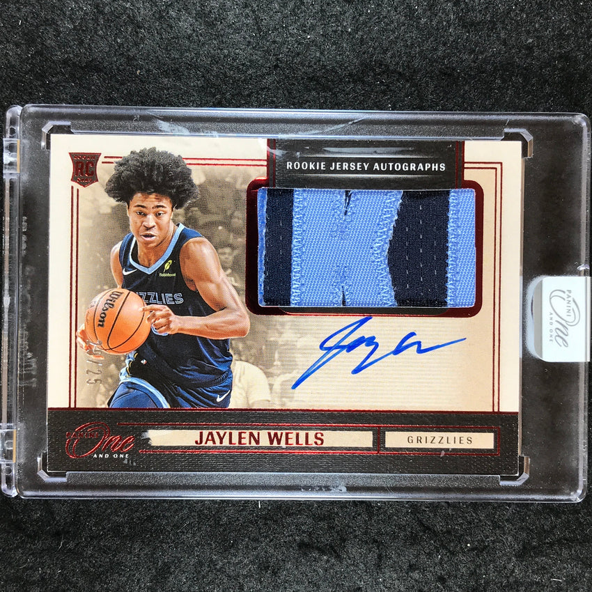 2024-25 One and One JAYLEN WELLS Rookie Jersey Patch Auto Red 20/25