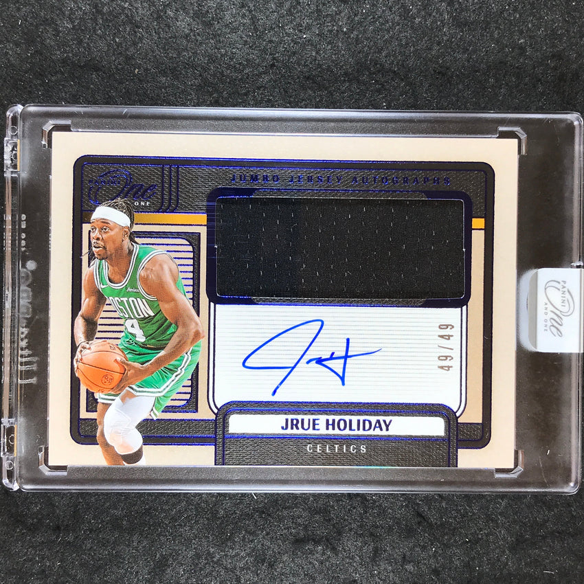 2024-25 One and One JRUE HOLIDAY Jumbo Jersey Autographs Blue 49/49