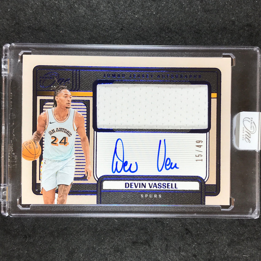 2024-25 One and One DEVIN VASSELL Jumbo Jersey Autographs Blue 15/49