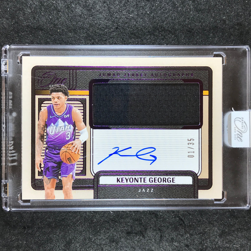 2024-25 One and One KEYONTE GEORGE Jumbo Jersey Autographs Purple 1/35