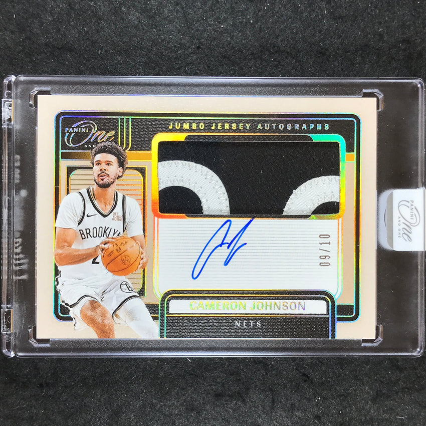 2024-25 One and One CAMERON JOHNSON Jumbo Jersey Patch Auto Gold 9/10