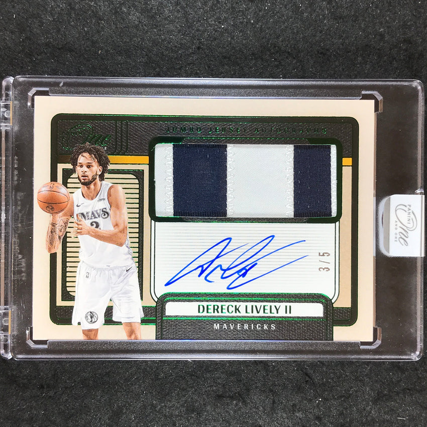 2024-25 One and One DERECK LIVELY II Jumbo Jersey Patch Auto Green 3/5