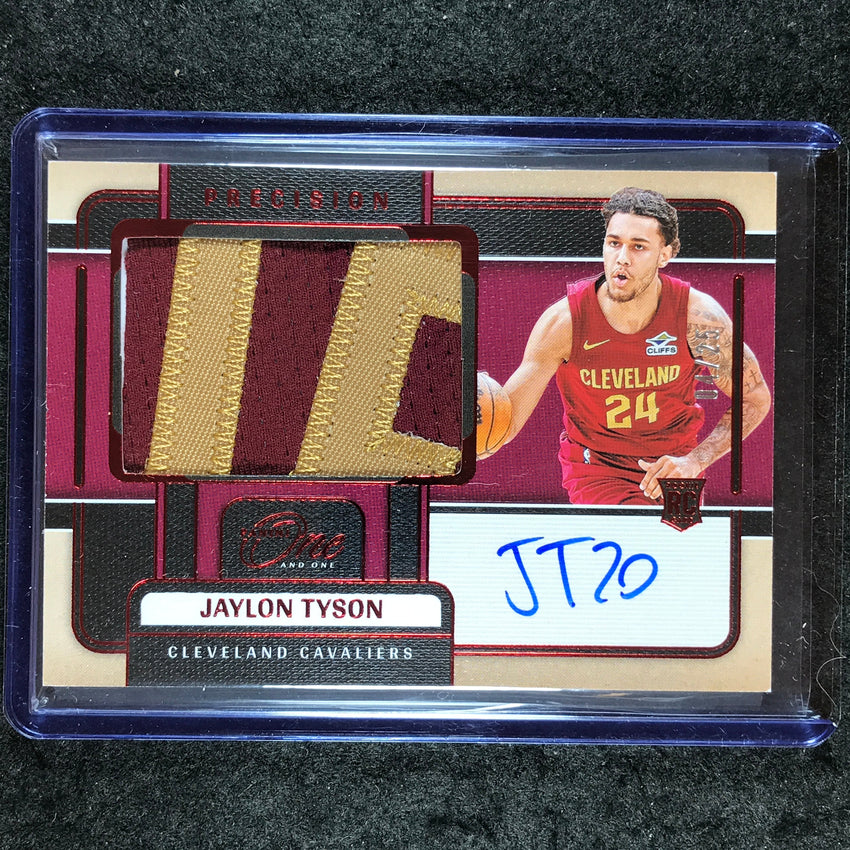 2024-25 One and One JAYLON TYSON Precision Rookie Patch Auto Red 4/25