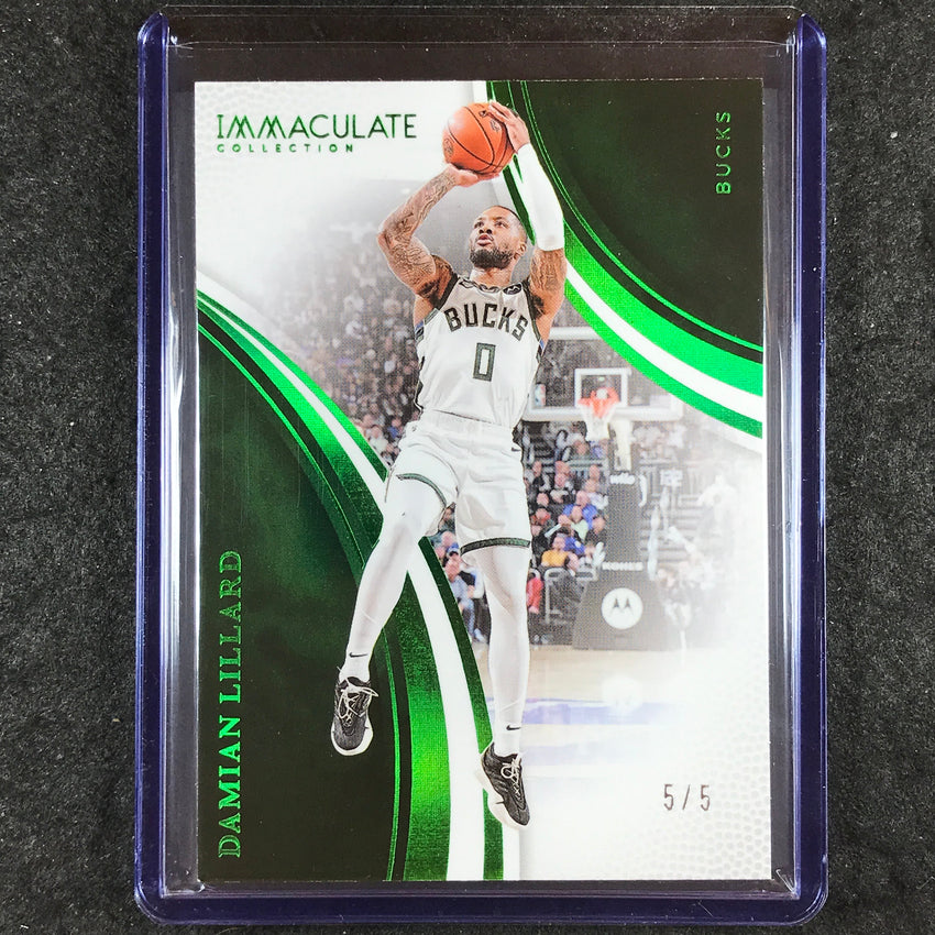 2024-25 Immaculate DAMIAN LILLARD Action Base Green 5/5 #73