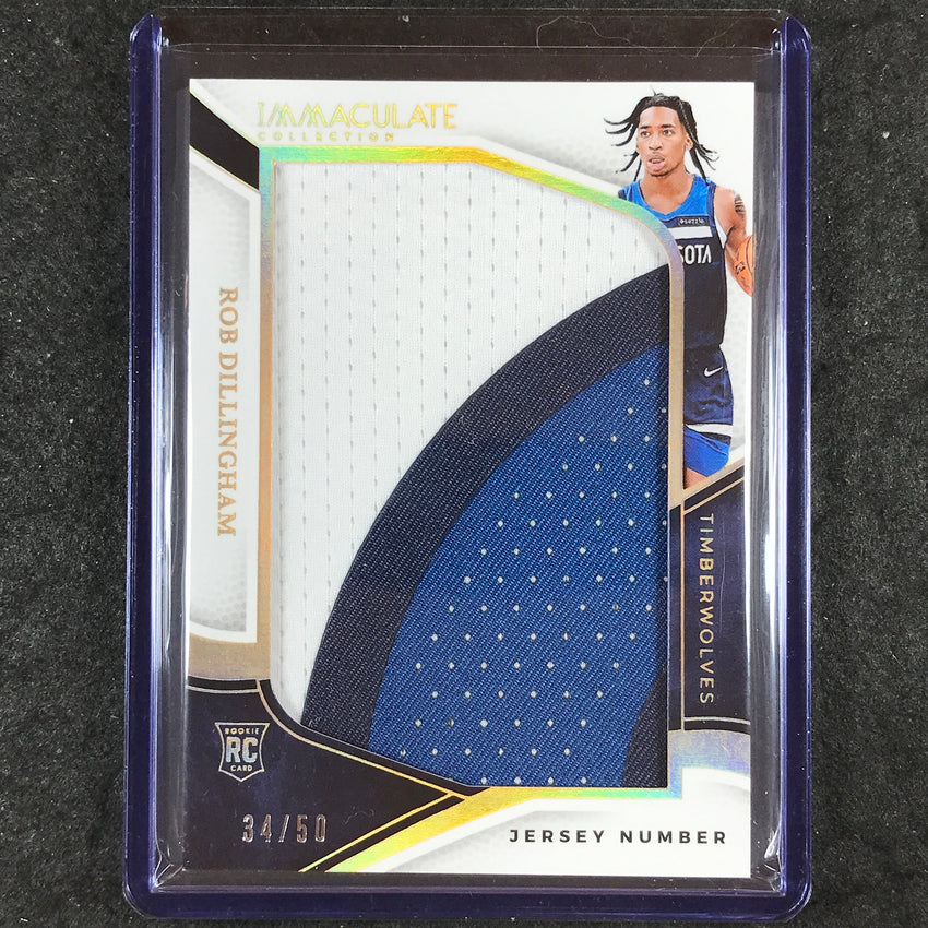 2024-25 Immaculate ROB DILLINGHAM Jumbo Patches Rookie Jersey Number 34/50
