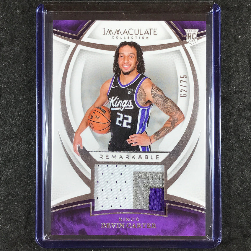 2024-25 Immaculate DEVIN CARTER Remarkable Rookie Jerseys Patch 62/75