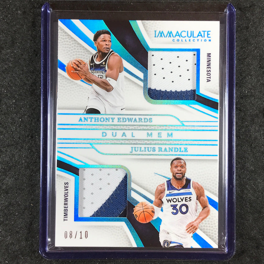 2024-25 Immaculate ANTHONY EDWARDS JULIUS RANDLE Immaculate Dual Mem Patch 8/10