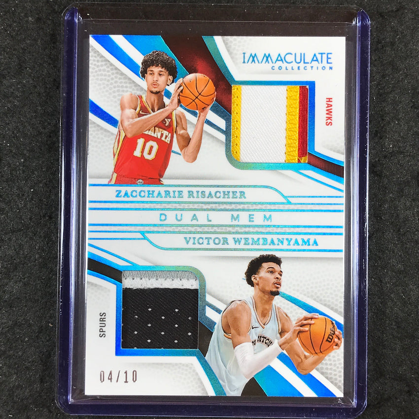 2024-25 Immaculate RISACHER WEMBANYAMA Immaculate Dual Mem Rookie Patch 4/10