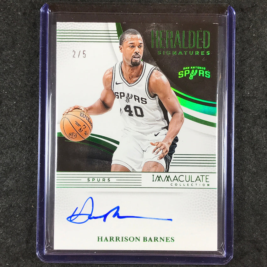 2024-25 Immaculate HARRISON BARNES Heralded Signatures Auto Green 2/5
