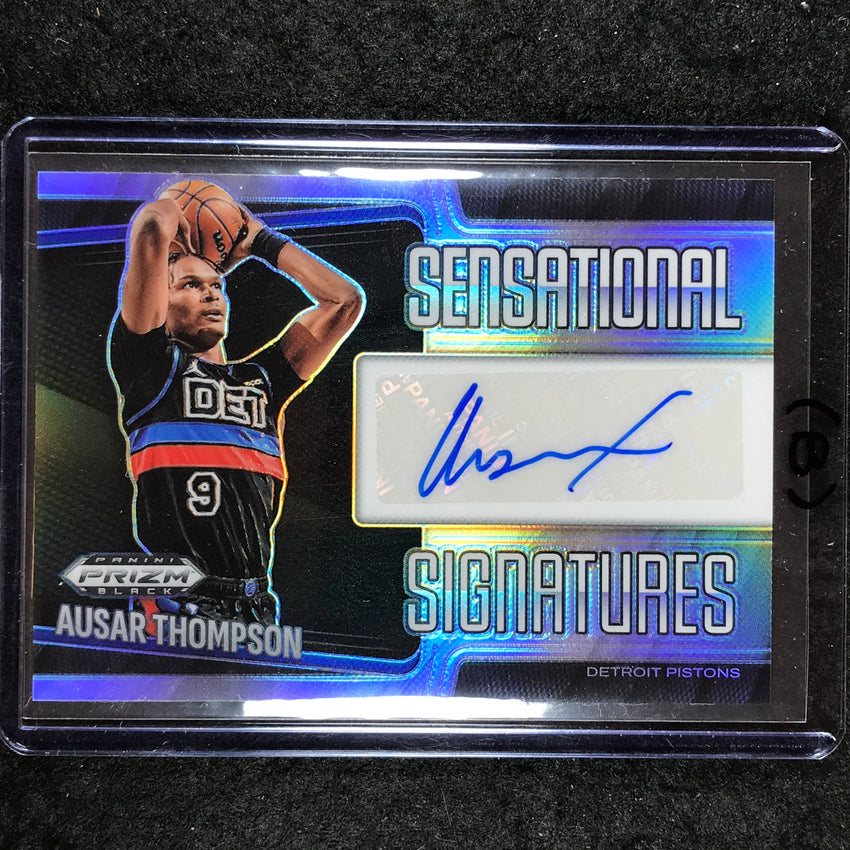 2024-25 Prizm Black AUSAR THOMPSON Sensational Signatures Auto Silver #ASR (B)
