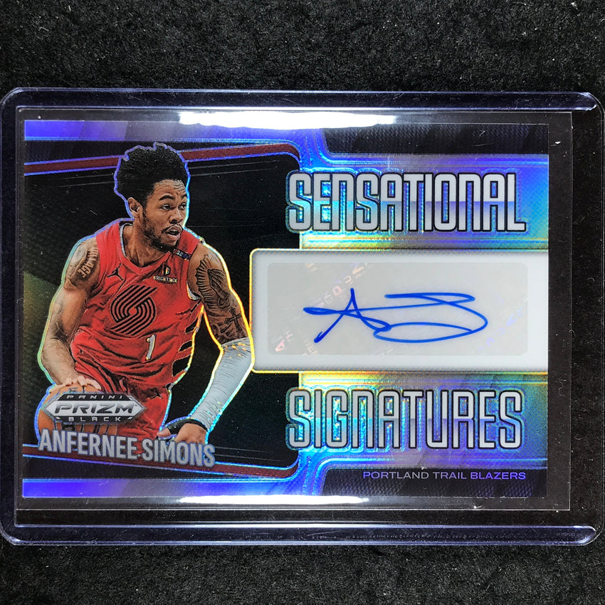 2024-25 Prizm Black ANFERNEE SIMONS Sensational Signatures Auto Silver #ANS
