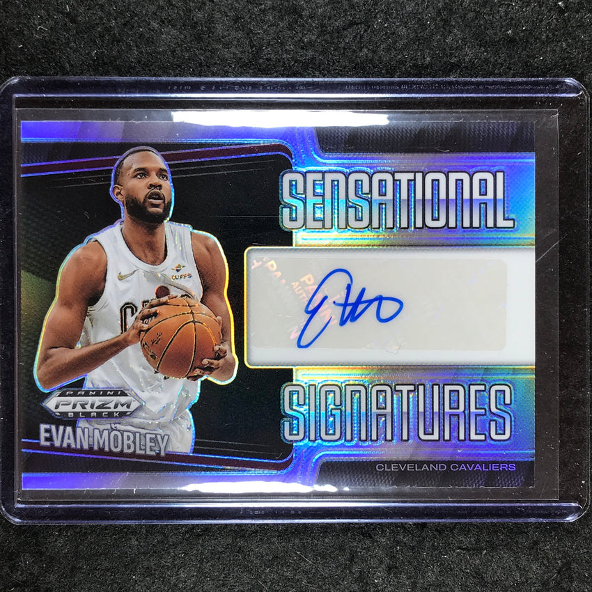 2024-25 Prizm Black EVAN MOBLEY Sensational Signatures Auto Silver #EVN