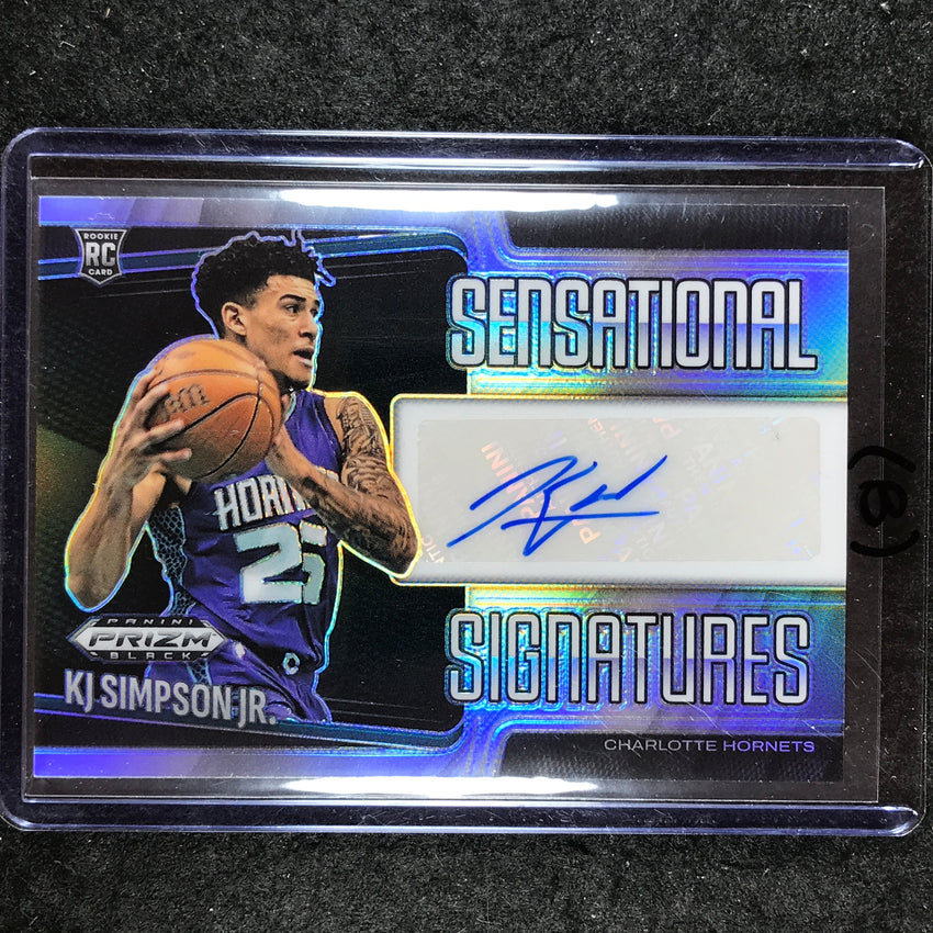 2024-25 Prizm Black KJ SIMPSON JR. Sensational Signatures Rookie Silver #KJS (B)