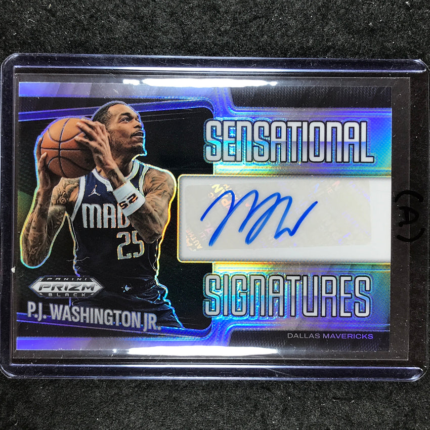 2024-25 Prizm Black P.J. WASHINGTON JR. Sensational Signatures Silver #PJW (A)