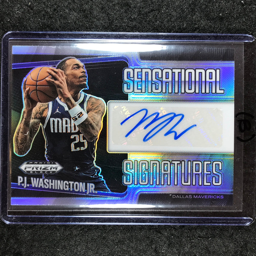 2024-25 Prizm Black P.J. WASHINGTON JR. Sensational Signatures Silver #PJW (B)