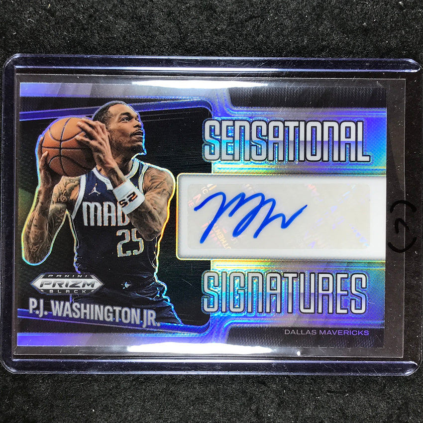 2024-25 Prizm Black P.J. WASHINGTON JR. Sensational Signatures Silver #PJW (C)