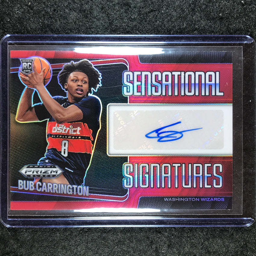 2024-25 Prizm Black BUB CARRINGTON Sensational Signatures Rookie Auto Red 72/99