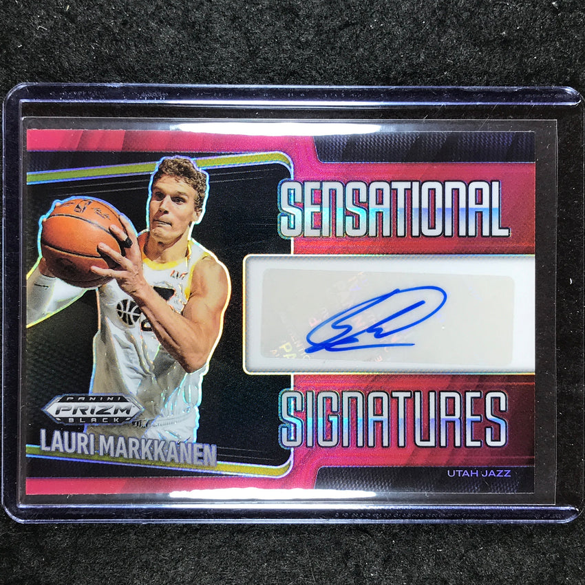 2024-25 Prizm Black LAURI MARKKANEN Sensational Signatures Auto Red 74/99