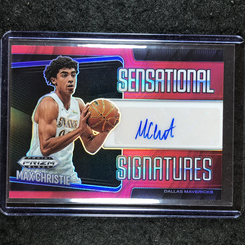2024-25 Prizm Black MAX CHRISTIE Sensational Signatures Auto Red 61/99