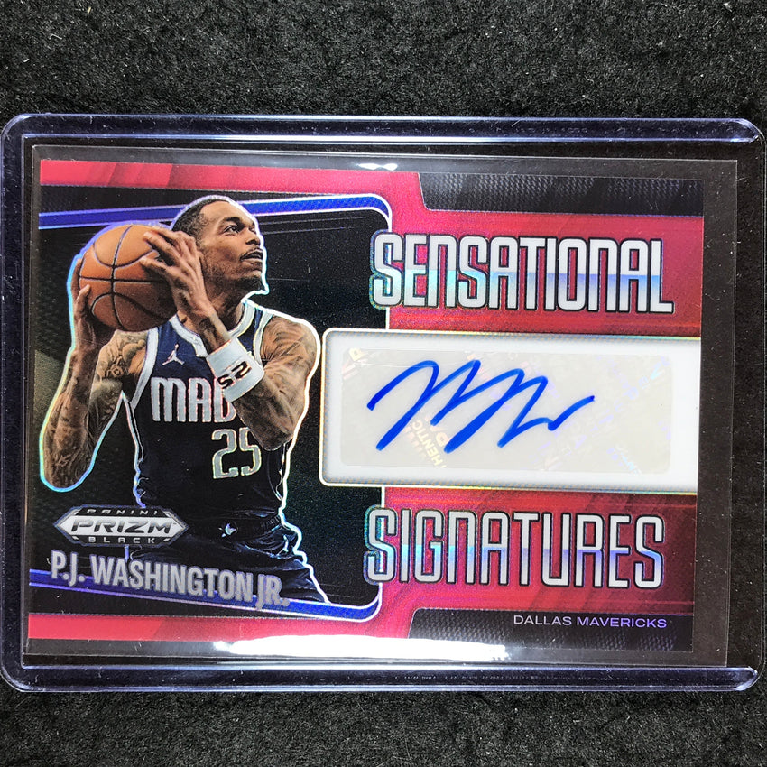 2024-25 Prizm Black P.J. WASHINGTON JR. Sensational Signatures Auto Red 39/99
