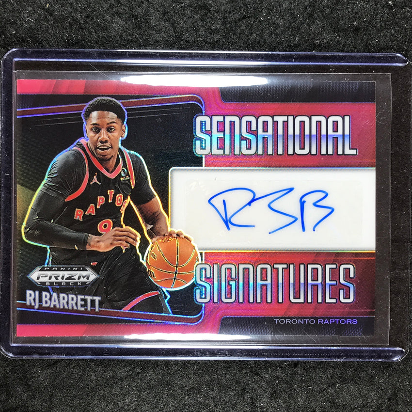 2024-25 Prizm Black RJ BARRETT Sensational Signatures Auto Red 17/99