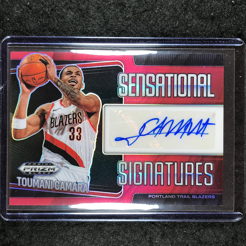 2024-25 Prizm Black TOUMANI CAMARA Sensational Signatures Auto Red 46/99